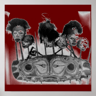 Tribal Art #2 B+W Poster