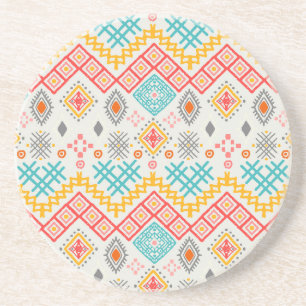 Tribal art: boho geometric print. coaster