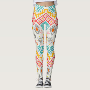 Tribal art: boho geometric print. leggings