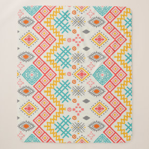 Tribal art: boho geometric print. sherpa blanket