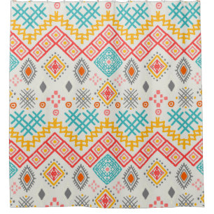 Tribal art: boho geometric print. shower curtain