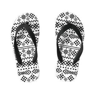 Tribal art boho: geometric seamless. kid's jandals