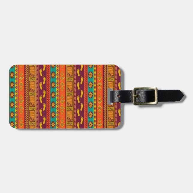 Tribal Art Luggage Tag (Front Horizontal)