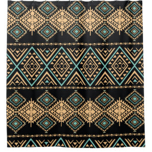 Tribal art pattern. Ethnic geometric print. Aztec Shower Curtain