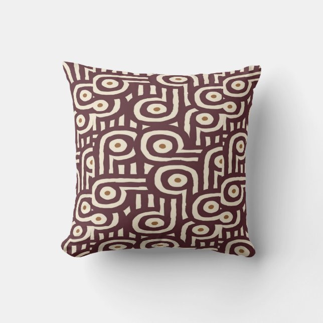 Tribal Art Pattern Throw Pillow (Front)