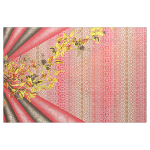 Tribal Autumn Wallpaper. Boho Butterfly Textile Fabric