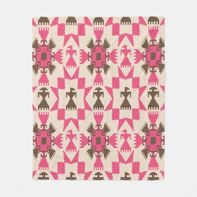 Tribal aztec abstract seamless pattern fleece blanket (Front)