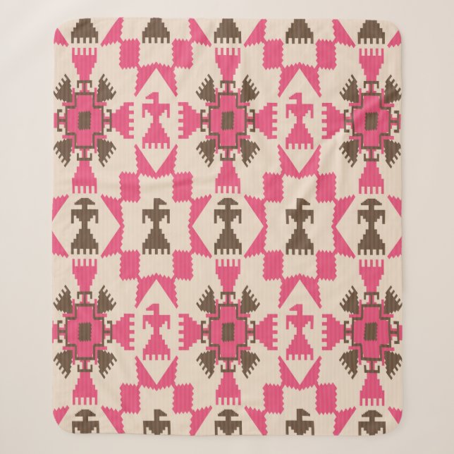 Tribal aztec abstract seamless pattern sherpa blanket (Front)