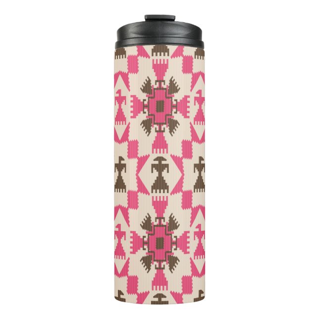 Tribal aztec abstract seamless pattern thermal tumbler (Front)