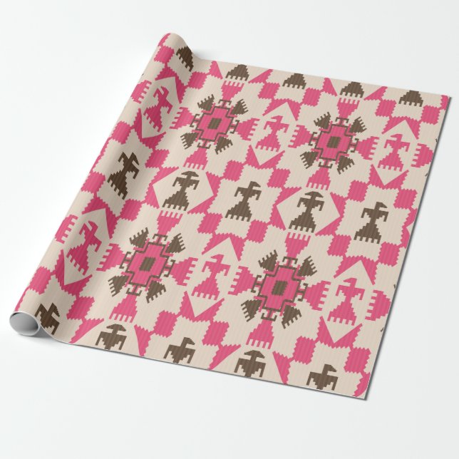 Tribal aztec abstract seamless pattern wrapping paper (Unrolled)