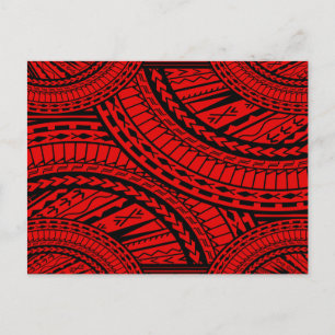 Tribal Aztec Art Red Black Postcard