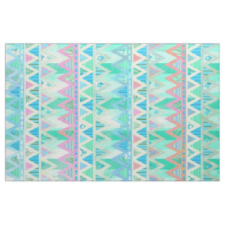 Tribal Aztec Chevron Light Pastel Teal Aqua Fabric