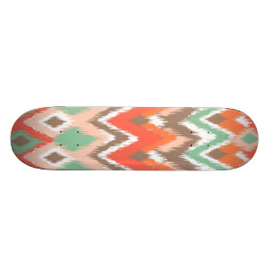 Tribal aztec chevron zig zag stripes chic pattern skateboard