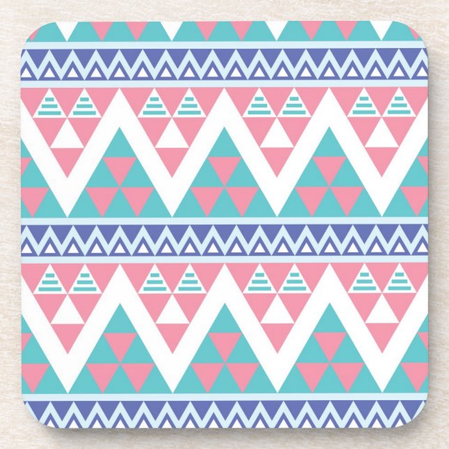 Tribal aztec colourful pattern coaster (Front)