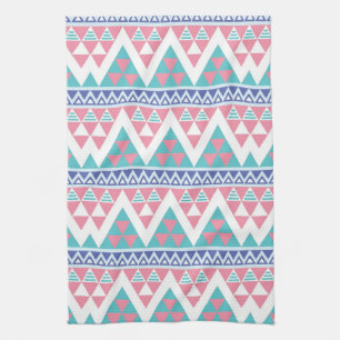 Tribal aztec colourful pattern tea towel