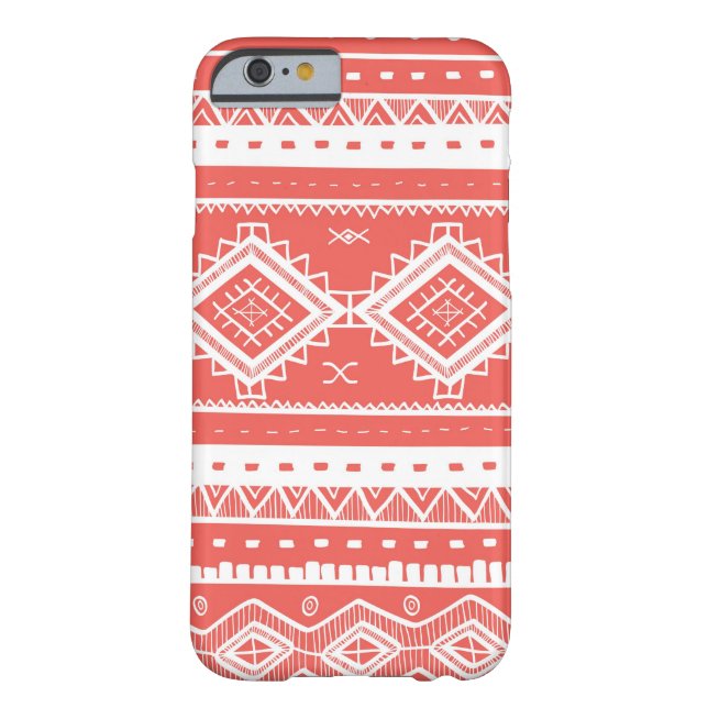 Tribal Aztec Lace Pattern (coral) Case-Mate iPhone Case (Back)
