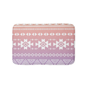 Tribal aztec ombre pattern bath mat