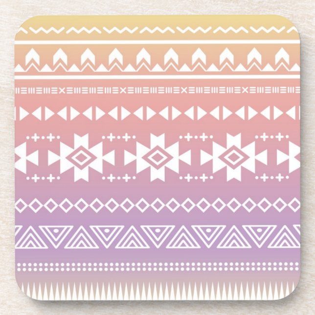 Tribal aztec ombre pattern coaster (Front)