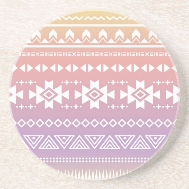 Tribal aztec ombre pattern coaster (Front)