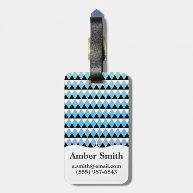 Tribal Aztec Ombre Pattern Luggage Tag (Back Vertical)
