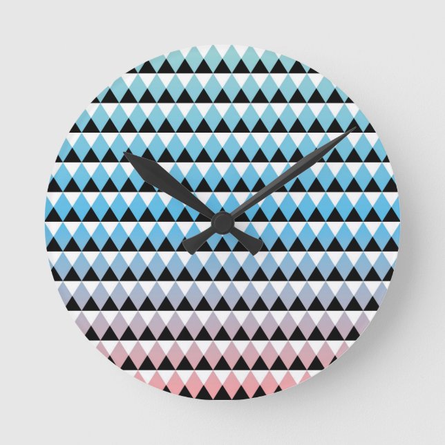 Tribal Aztec Ombre Pattern Round Clock (Front)