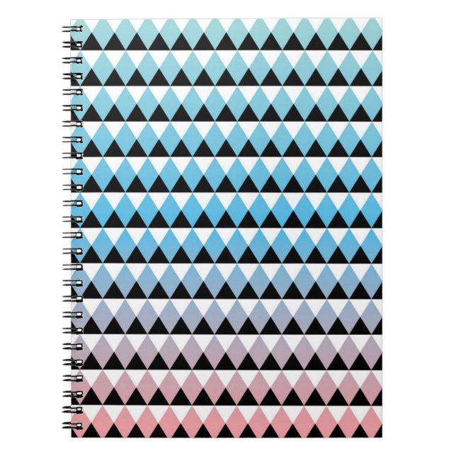 Tribal Aztec Ombre Pattern Spiral Notebook (Front)