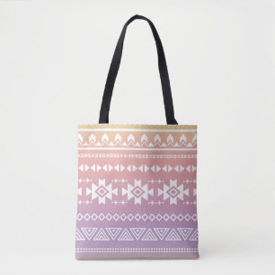 Tribal aztec ombre pattern tote bag