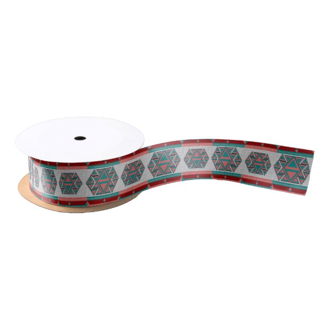 Tribal Aztec Pattern Satin Ribbon (Spool)