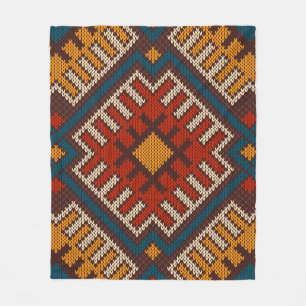 Tribal Aztec seamless pattern on the wool knitted Fleece Blanket