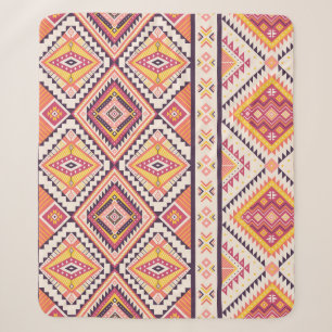 Tribal Aztec Striped Seamless Background Sherpa Blanket