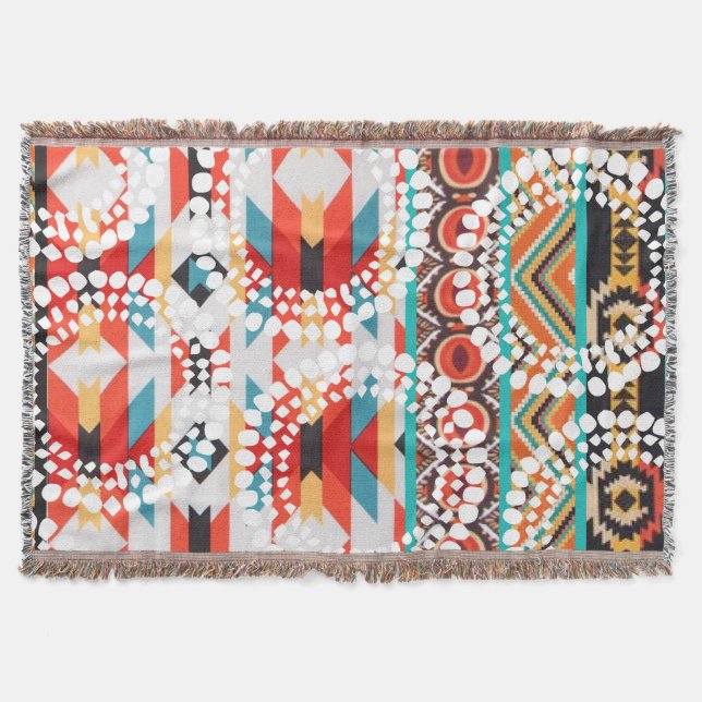 Tribal Aztec Throw Blanket (Front)