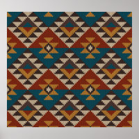 Tribal Aztec Wool Knitted Texture.