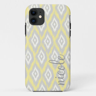 Tribal Aztec Yellow & Grey Modern Personalised Case-Mate iPhone Case