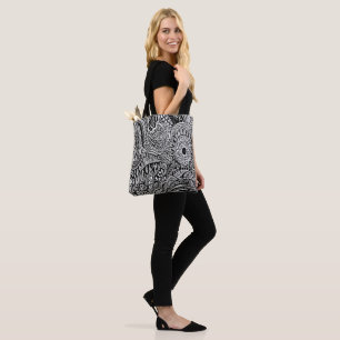 Tribal b/w tote bag