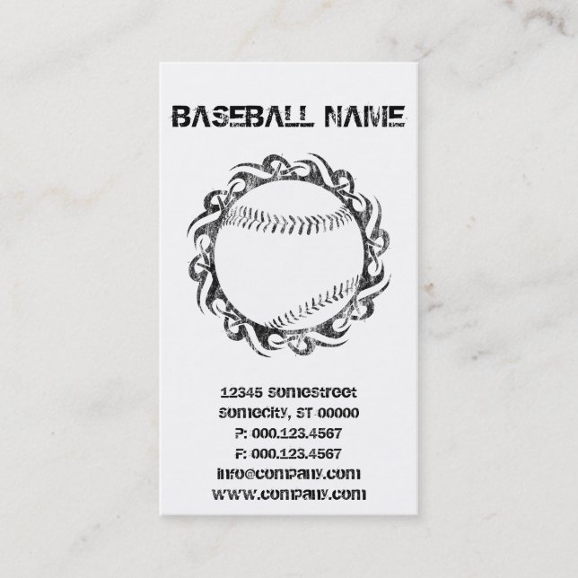 tribal baseball business card (Front)