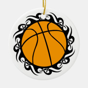 tribal basketball ceramic tree decoration