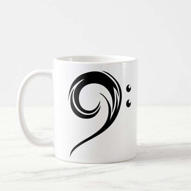 tribal bass clef coffee mug (Left)