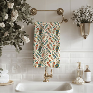 Tribal Bath Towel Native Arrows and Feather Motif
