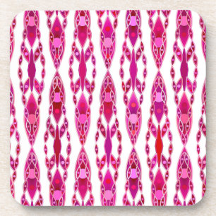 Tribal Batik - Burqundy and Fuchsia Pink Coaster