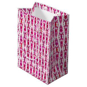 Tribal Batik - Burqundy and Fuchsia Pink Medium Gift Bag