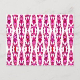 Tribal Batik - Burqundy and Fuchsia Pink Postcard