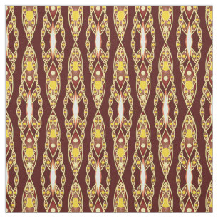 Tribal Batik - Chocolate Brown and Beige Fabric