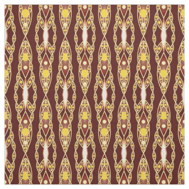 Tribal Batik - Chocolate Brown and Beige Fabric (Swatch)
