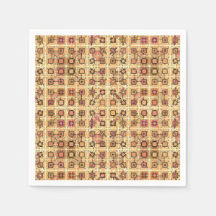Tribal Batik - chocolate brown and camel tan Napkin