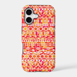 Tribal Batik - coral orange and coral pink