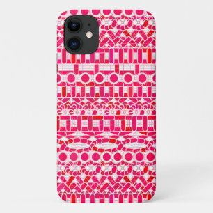 Tribal Batik - Deep red, maroon and white Case-Mate iPhone Case