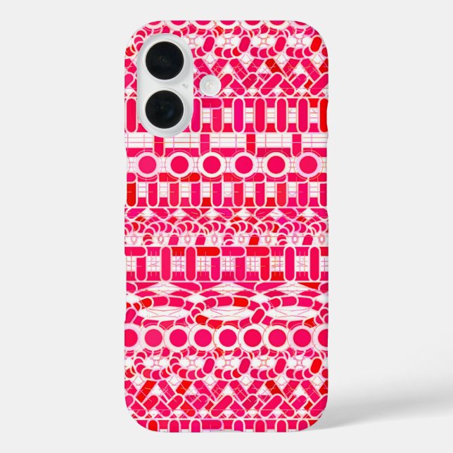 Tribal Batik - Deep red, maroon and white Case-Mate iPhone Case (Back)