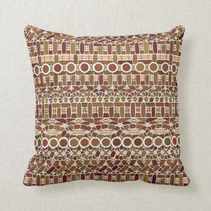 Tribal Batik - earth tone neutrals Cushion