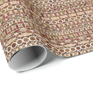 Tribal Batik - earth tone neutrals Wrapping Paper