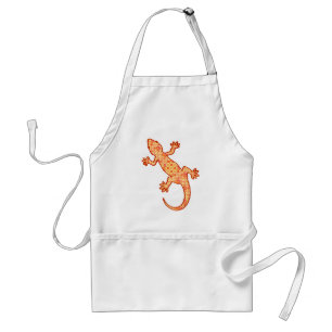 Tribal batik Gecko - coral and light orange Standard Apron